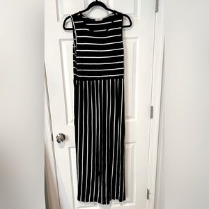 Hount Women's Summer Sleeveless Striped Flowy Long Maxi Dress with Pockets